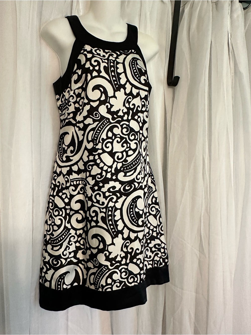 White House Black Market Black & White Printed Tank Dress - Elegant Sundress